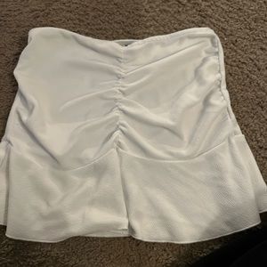 White Ruched Skirt